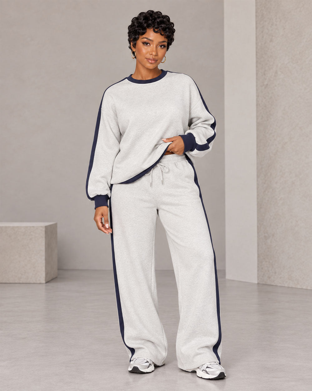 Weekend Route Drawstring Sweatsuit Set