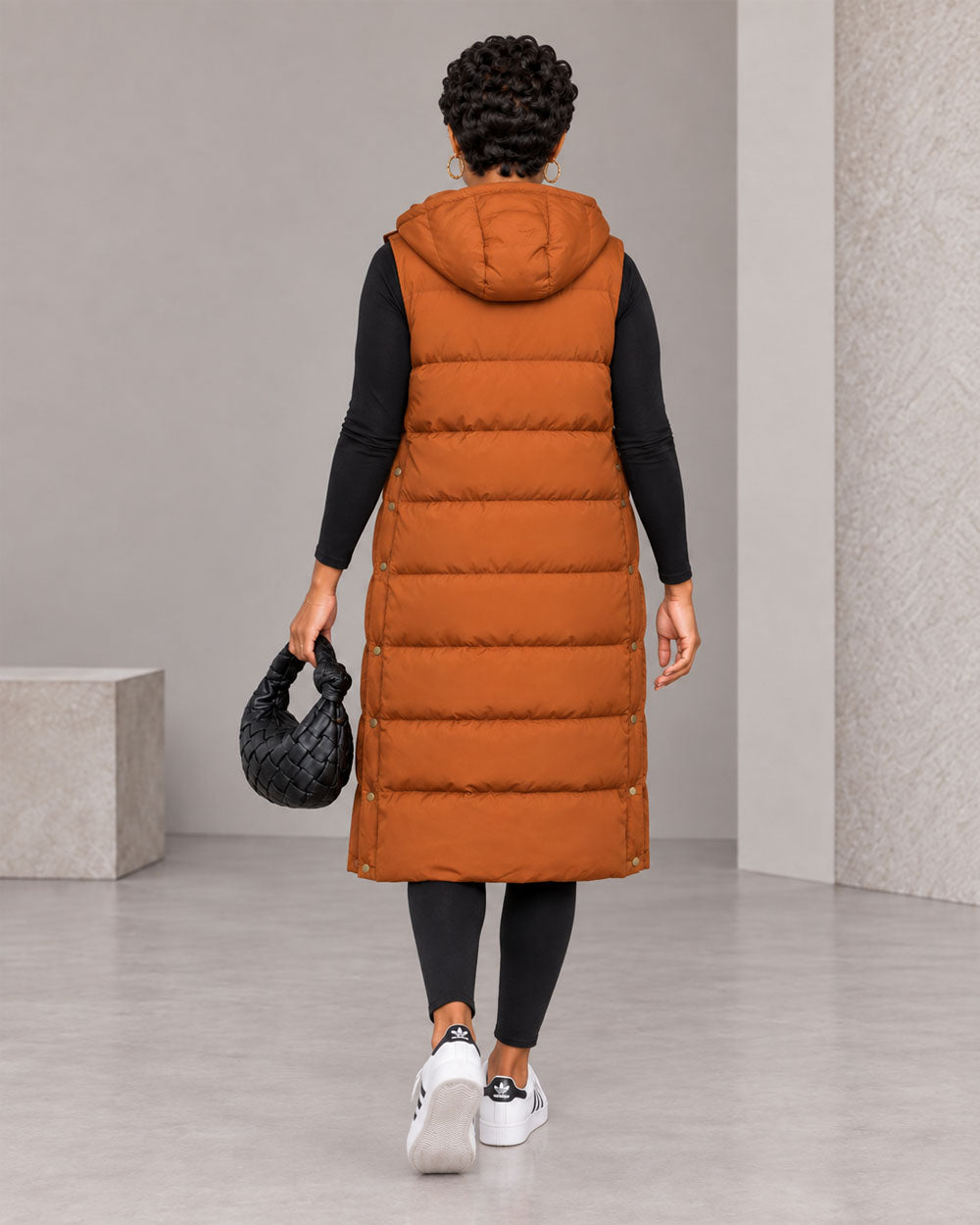 Winter Sweep Hooded Longline Puffer Vest