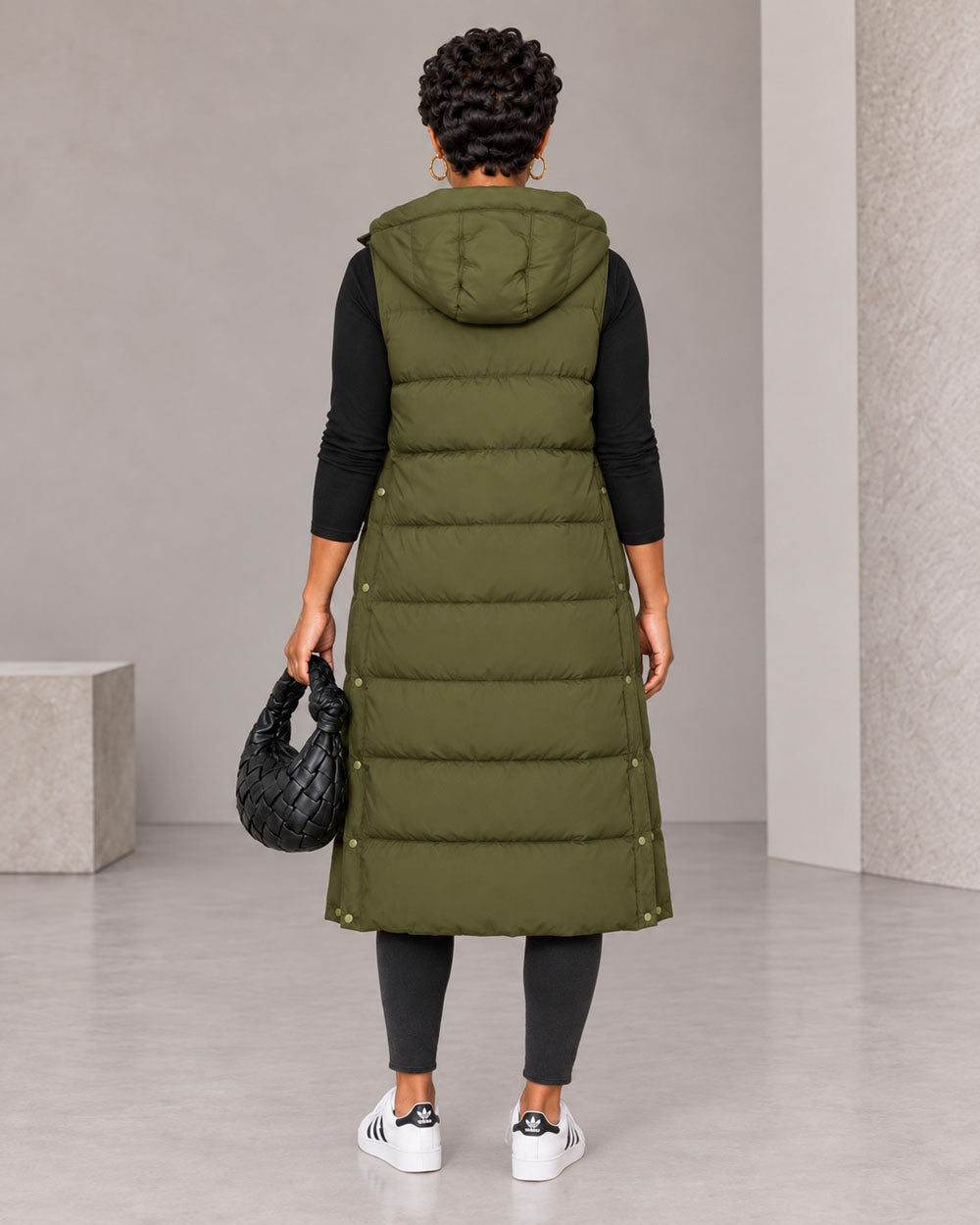 Winter Sweep Hooded Longline Puffer Vest