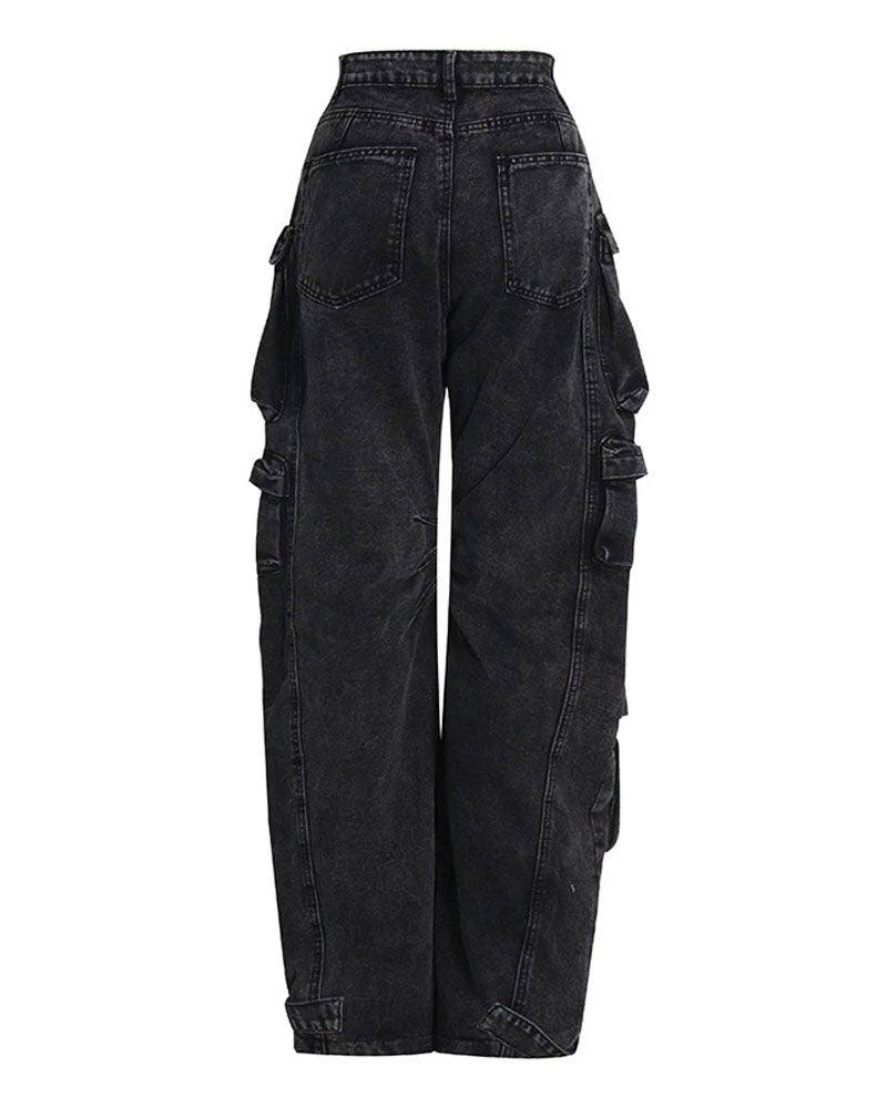 Hem Shift Tall-Friendly Denim Cargo Jeans